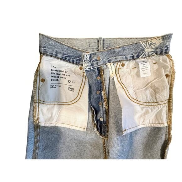 Pacsun Womens High-Rise Straight Leg Jeans Size 25 Butterfly Print Whimsigoth - Picture 8 of 13